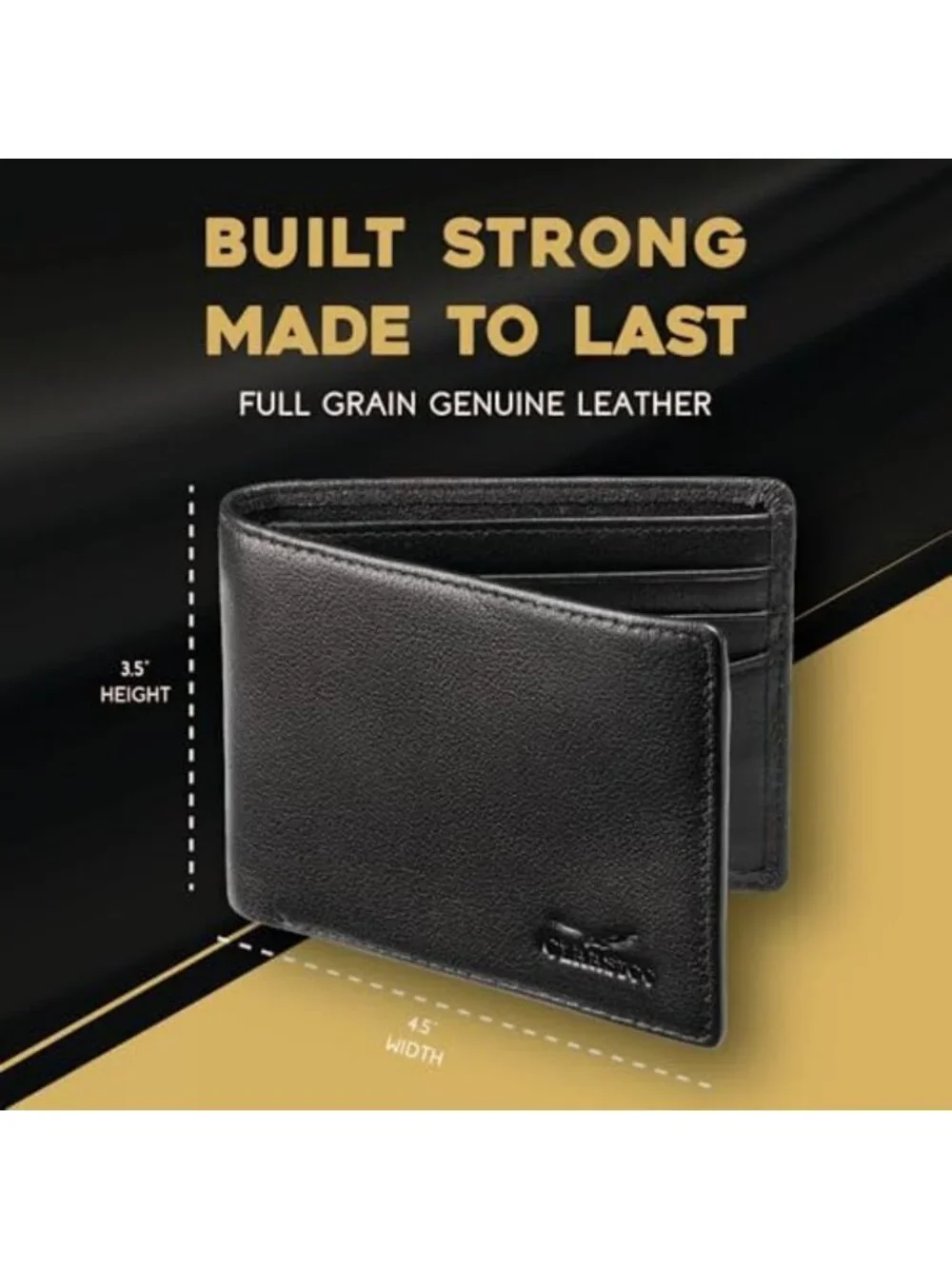 Men's RFID Blocking Leather Bifold Wallet with ID Window - Stylish & Secure